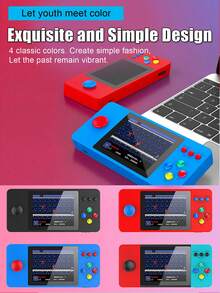 1pc New Handheld Game Console, 3-Inch HD Screen, Built-In 500 Classic Games, Supports TV Connection, 2-Player Multiplayer, Equipped With Classic GBA/FC Arcade Joystick, Perfect Holiday Gift For Boyfriend - View 10