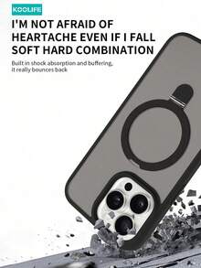 Koolife Colorful Skin-Friendly Matte Phone Case, PC+TPU Material, Soft Touch, Built-In Magnetic Stand, Anti-Slip Anti-Drop Protective Shell, For Iphone18pro/18pro Max/11/12/12pro/12promax/13/13Pro/13ProMax/14/14Pro/14ProMax/14 Plus/15/15 Plus/15Pro/15ProMax/16/16Pro/16ProMax/16e/16plus/17/17Pro/17promax/17Air - Black - View 7