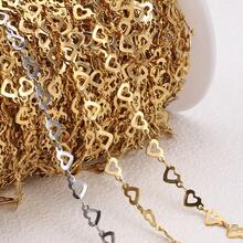 1m Stainless Steel Hollow Heart Chain Gold Color Jewelry Chain Suitable For DIY Necklace Bracelet Jewelry Accessories - Stainless Steel Chain - View 5