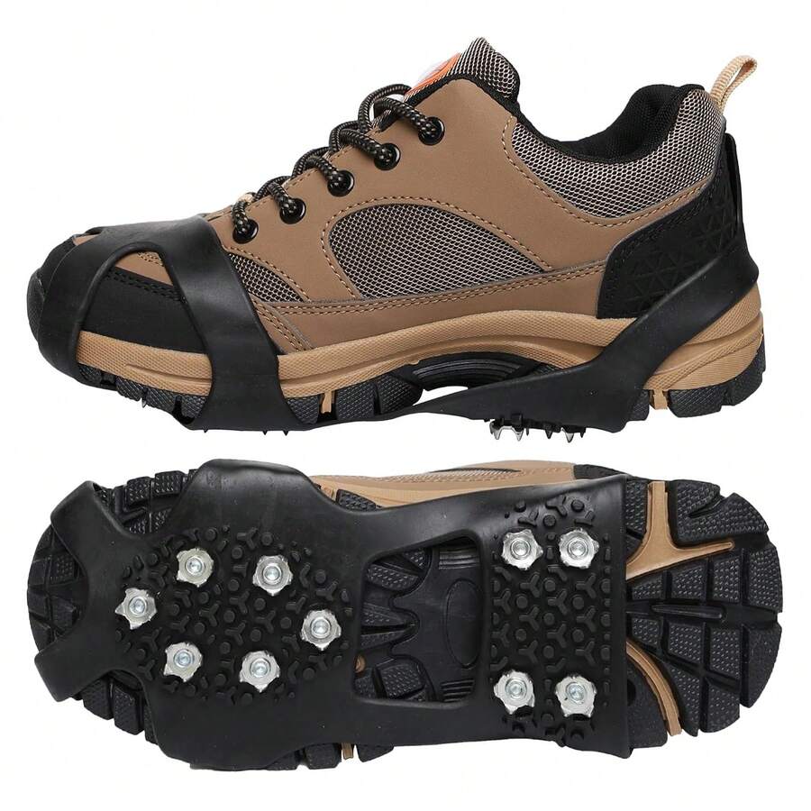 1 Pair Ice & Snow Anti-Slip Shoe Covers, Wear Over Shoes/Boots, Traction Spikes, Ice Crampons - Multicolor - View 1