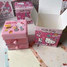 Hasbro Multi Count SANRIO Kawaii Cartoon Small Storage Box Double Drawer Desktop Organizer For Creation Enthusiasts Tabletop Arrangement Supply Viral Character Container For Cosmetics Hairpin Casual Gift Creation - Multicolor - View 8