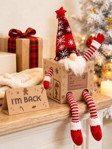 1 Set Christmas Elf Arrival Box With Place Card (Elf Not Included), Christmas Elf Paper Box, Christmas Gift, Christmas Little Angel First Day Surprise Box, Christmas Elf Scene Party Supplies, Christmas Decorations, Elf Props, Christmas Home Decor - Multicolor - View 2