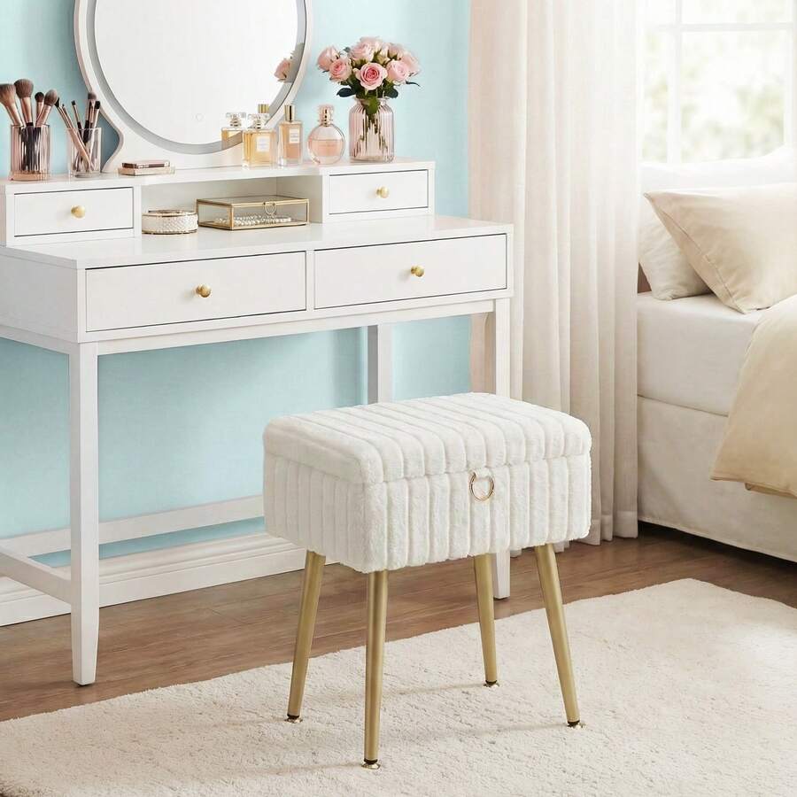 Storage Benches & Ottomans - White - View 1