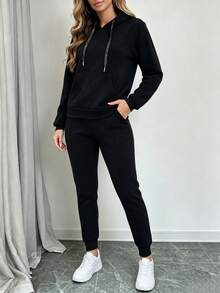 Plus Size Co-Ords - Black - View 4