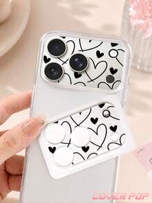 1pc Fashion Heart Pattern Lens Protector, Compatible With Phone 17 Pro/17 Pro Max/18 Pro/18 Pro Max, Birthday/Holiday Gift Phone Accessory, Full Coverage Anti-Scratch - Multicolor - View 3
