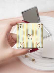 1PC Y2K Series Portable Folding Makeup Mirror, Lightweight Ultra-Thin Convenient Durable PU Leather, Suitable For Various Occasions, Travel, Party, Work, School, Suitable For All Ages - Multicolor - View 9