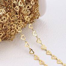 1m Stainless Steel Hollow Heart Chain Gold Color Jewelry Chain Suitable For DIY Necklace Bracelet Jewelry Accessories - Stainless Steel Chain - View 2