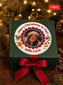 1/90/120/180/300pcs Customized Round Christmas Stickers, Personalized Winter Holiday Pattern Stickers, Support Custom Text Labels, Customizable Pattern & Text Waterproof PVC Stickers, Multiple Sizes Available, Suitable For Christmas Gift Packaging, Home Holiday Decor, Desktop Holiday Arrangement, Party Scene Decoration, Applicable To Christmas Party, Holiday Family Gathering, Year-End Celebration - Multicolor 1 - View 18