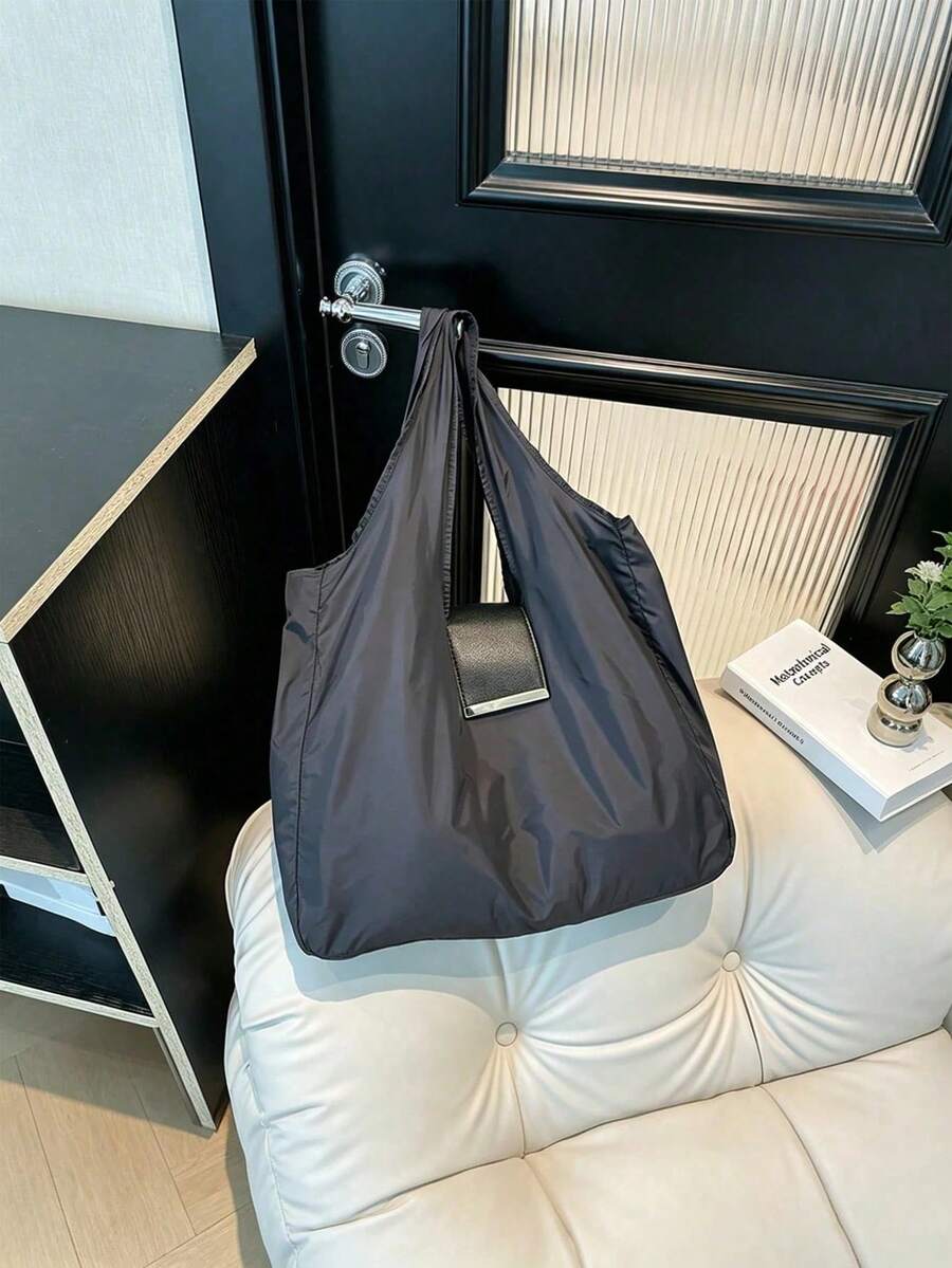 1pc Foldable Keychain Shopping Bag, Nylon Tote Bag, Large Capacity, Suitable For Daily Shopping, Travel And Vacation, Also Can Be Used As Keychain And Lightweight Shoulder Storage Bag - Multicolor - View 1
