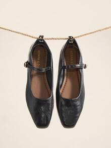 Okurime. Retro Flat Mary Jane Shoes For Women, New 2026 Spring/Summer Minimalist Strap Comfortable Shoes - Black - View 1