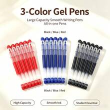DOWMOO Innovative And Durable Gel Pens, Black, Red And Blue, Full Needle Tip, European Standard Bullet Tip, Stationery For Office And Study Use, High Appearance Stationery For Students - Round - View 1