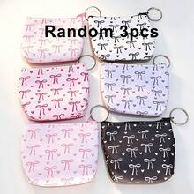 Floral Pattern Small Wallet, Coin Purse, Heart Bow Design Fresh Style Small Wallet, Fashionable Versatile Handheld Small Bag - Multicolor - View 8