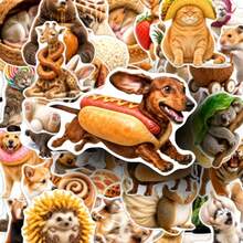 50pcs Positive Animal-Themed Stickers, Dedicated Deck Card Games And Additions, Cute Fun Style, Boost Your Mood, Perfect For Laptops, Water Bottles, Journals, And Daily Decoration0 - Multicolor - View 2
