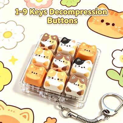 1 buah Tombol Keyboard Pereda Stres, Mainan Ujung Jari, Tombol Kucing & Anjing Lucu, Efektif Meredakan Stres, Dengan Warna Macaron Cerah. Penampilan, Warna, dan Desainnya Sangat Menarik, Pilihan Sempurna untuk Halloween, Hadiah Pesta Natal, Kado, dan Hadiah untuk Teman.