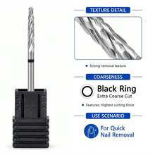 1/2/4/5PCS Professional Nail Drill Bit Cone Carbide Manicure Drill For Electric Milling Cutter Nail Files Buffer Nail Art Equipment Accessory - Silver - View 8