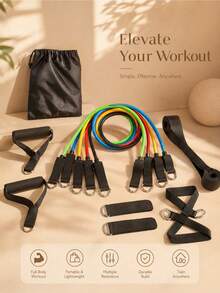11pcs Fitness Resistance Band Set TPE Yoga Resistance Bands 11pcs Resistance Trainer - Resistance Band Set T - View 4