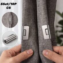 10/5Set(20/10pcs)-Magnetic Curtain Clips, Metal Curtain Weights, Wind-Proof Curtain Clips (Suitable For Curtains, Shower Curtains), Prevent Curtain Fluttering, Home Curtain Accessories - Curtain Tieback - View 11