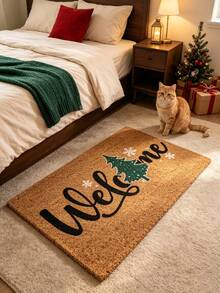 1pc Christmas Tree Snowflake Welcome Doormat, Welcome Mat, Carpet, Floor Mat, Christmas Mat, Bedroom Rug, Area Rug, Bathroom Mat - Multicolor - View 3