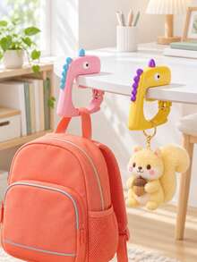 5/3/1pc No-Drill Clamp-On Desk Hook, 360° Rotatable Detachable Multi-Function Backpack Hook, Suitable For Desk Edge, Also As Closet Hook, Can Hang Bags, Water Bottles, Handbags And Umbrellas, Dorm And Office Desk Organizer - Multicolor - View 6