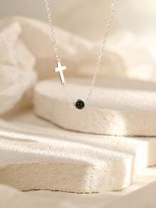 Custom Box Chain Projection Necklace, Custom Colored Photo Projection Necklace, Stainless Steel Projection Photo Collarbone Chain For Women, Commemorative Couple Photo Necklace, Valentine's Day Custom Gift, Gift For Girlfriend, Gift For Best Friend, Bridesmaid Gift - Customizable Cross Projection Necklace - View 8