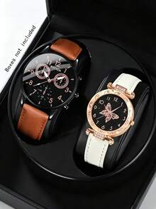 2pcs Matching Watches For Couples-Stylish Accessories For Everyday Wear And An Ideal Choice For Holiday Or Birthday Gifts. - Multicolor - View 1