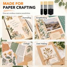 3 Pieces Collage Brush Set, 0.75", 1.25" & 1.75" Soft Nylon Flat Brushes For Collage Medium, Decoupage, Scrapbooking, Journaling & Mixed Media - A - View 7