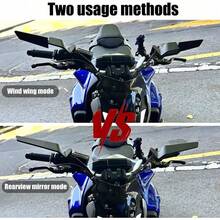 Motorcycle Rearview Mirror Lightweight Aluminum Alloy Winglet Style Mirror Universal Add On Accessory Foldable Design Suitable For Motorcycles And Electric Vehicles - A - View 7
