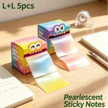 105/525 Sheets Pearl Texture Self-Adhesive Sticky Notes, Cute Pattern Transparent Sticky Note Roll, Fun Rainbow Memo Pad, Tear-Off Writing Pages, Creative Practical Gift For Teachers And Students Back To School, Suitable For School Classroom Office Desk Organization, Suitable For Color Coding Replacement, Multi-Functional Planner Marking Memo Stickers - A - View 17