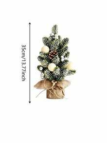 Pohon Natal Mini, Sempurna untuk Dekorasi Rumah dan Meja. Dilengkapi dengan Buah Beri Merah dan Kerucut Pinus, Kepingan Salju, dan Daun Hijau. Cocok untuk Dekorasi Natal, Dekorasi Meja, Dekorasi Rumah, dan Dekorasi Ruangan. - A - View 4