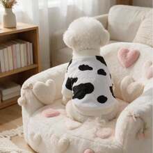 Pet Home Wear Black And White Cow Print Outfit, Suitable For Small Animals - Black - View 5