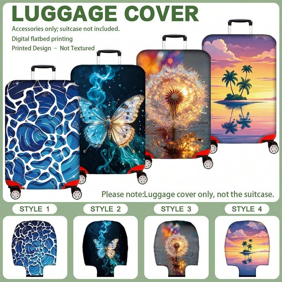 1PC,Flat Print Design,Luggage Cover (Only Luggage Cover, Luggage Not Included),Suitable For 20 To 30 Inch Luggage,Made Of Thickened High-Quality Fabric,Essential Accessory For Your Travel And Checked Luggage.