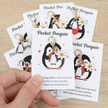 8pcs Cute Penguin & Lucky Daisy Keychain Set, Perfect Lucky Gift For Him/Her, Birthday, Wedding, Thanksgiving, New Year, Valentine's Day, Exquisite Pendant For Bags And Keys - Multicolor - View 7