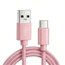 3入 USB C 快充數據線，兼容 Type C 接口設備，USB A 轉 Type C 快充線（尼龍編織 3.3/6.6/10英尺長），適用於室內/室外/旅行及 Type C 車充，兼容 及其他 Android 手機充電線 - 黑+粉+藍 - 查看 7
