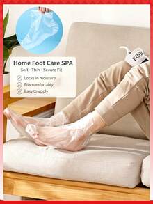 100pcs~Home DIY Foot Care Disposable Foot Covers With Adhesive Seal Leak-Proof, Thickened Plastic Foot Mask Bags For Body Lotion Foot Moisturizing, Home Foot SPA Disposable Transparent Foot Covers, Suitable For Foot Masks, Paraffin Wax Treatment, Foot Moisturizing Sealing - A - View 10