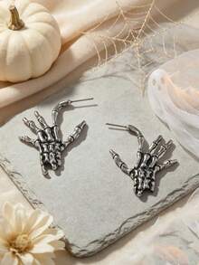 1 Pair Halloween Gothic Vintage Skeleton Arm Earrings - Skeleton Hand - View 4