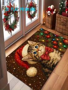 1 buah Keset Pintu Masuk Bertema Kucing Natal, Karpet Pintu Masuk Liburan, Bahan Beludru Kristal, Dapat Dicuci dengan Mesin, Dekorasi Rumah Natal yang Sempurna, Cocok untuk Sofa Ruang Tamu, Samping Tempat Tidur, Dapur, Lorong, Ruang Keluarga, Kamar Mandi, Kamar Tidur, Dekorasi Liburan, Karpet Dekoratif Natal - Natal - View 11
