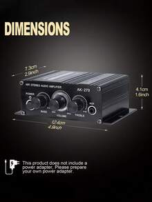 AK-270 HiFi Stereo Power Amplifier 400W 12V/24V 2.0 Channel Audio Amplifier For Home Car Theater System Portable Mini Power Amplifier - A - View 10