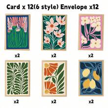 12 Vintage Botanical Greeting Cards With Envelopes – Retro Aesthetic Floral And Fruit Design Cards, 6 Unique Styles, Suitable For Gifts, Invitations, Journals Or Wall Decor - Multicolor - View 8
