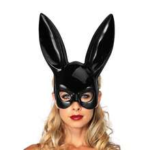 Women's Rabbit Ear Mask, Black/White Optional, Halloween Costume Party Cosplay Half Face Party Accessory - A - View 7