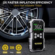 Car Jump Starter With Air Compressor LCD Screen 21800mAh Portable Booster Charger 6000A Powerful Car Battery Starting Devi - Black - View 3