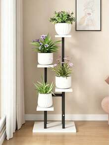 4-Tier Floor Standing Plant Stand, Multi-Layer Flower Pot Display Rack, Stable Structure, Space Saving, Simple Decorative Flower Rack, Suitable For Living Room, Balcony, Corridor And Indoor Green Plant Placement - A - View 6