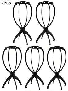 Stand Wig Lipat Hitam, Tempat Wig Portabel untuk Wanita, Praktis untuk Penataan dan Perjalanan, Kepala Display Wig 13,8 Inci, Dapat Menampung Beberapa Wig - View 9