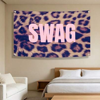 1pc Leopard Print Cool Printed Tapestry, Home Life Decoration, Polyester Fabric, Suitable For Parties, Daily Home, Photography Background Fabric, Indoor/Outdoor, Rooms, Courtyards, Gardens, Living Rooms, Kitchens, Bedside Decoration