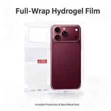1pc Back Protective Film Compatible With Apple 18 PRO/18 Pro Max, Full Coverage Hydrogel TPU Soft Back Film - Clear - View 3
