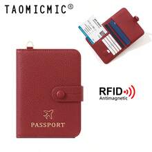 RFID Blocking Passport Holder PU Travel Document Wallet With Detachable Lanyard Multi Slots Holds 2 Passports Cards SIM Cards & Boarding Ticket - Multicolor - View 15