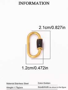 1pc Stainless Steel Oval Threaded Clasp Hook Spiral Buckle, DIY Jewelry Necklace Bracelet Making Accessories - DIY Buttons - View 10