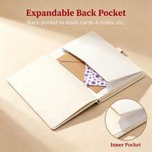 A5 Lined Hardcover Notebook, Vintage Sun Moon Floral Gold Foil Memo Pad, 100 Sheets/200 Pages, With Elastic Band And Back Pocket, Suitable For Note-Taking And Journaling - Star and Moon Notebook - View 6