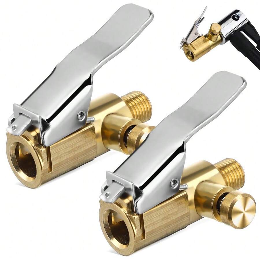 2X Tire Chuck Air Quick Connect Adapter Compressor Lock Inflate - A - View 1