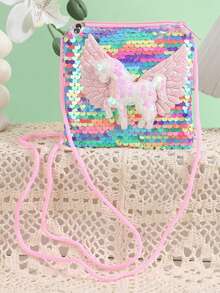 1pc Unicorn Crossbody Bags, Holiday Small Gift Wallets Party Gifts, Birthday Christmas Coin Purses - Multicolor - View 8