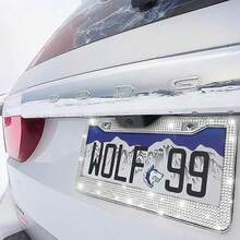 Glitter License Plate Frame, UniversalRhinestone Plastic License Plate Frame, Rust-Proof Plastic License Plate Holder For Women, Zone Tech Shiny Bling License Plate Cover Frame , Stainless Steel Car Accessories With Diamond Sparkle Glitter Caps - A - View 5